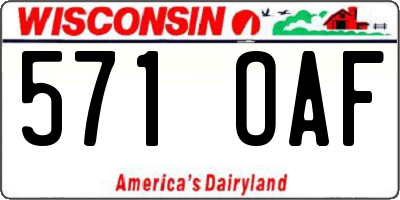WI license plate 571OAF