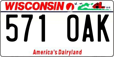 WI license plate 571OAK