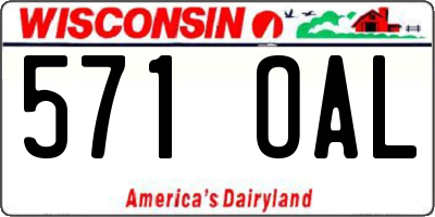 WI license plate 571OAL