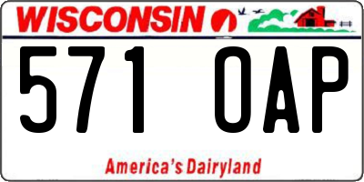 WI license plate 571OAP