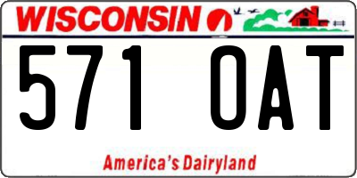 WI license plate 571OAT