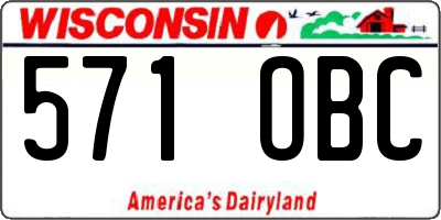 WI license plate 571OBC