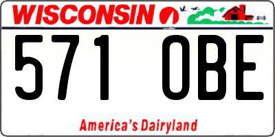 WI license plate 571OBE