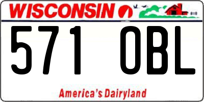 WI license plate 571OBL