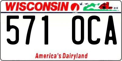 WI license plate 571OCA