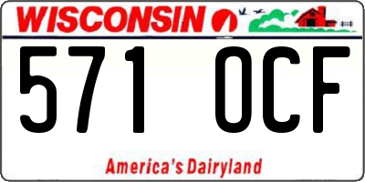 WI license plate 571OCF