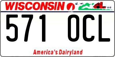 WI license plate 571OCL