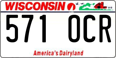 WI license plate 571OCR