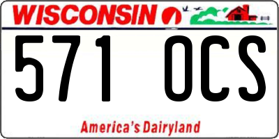 WI license plate 571OCS