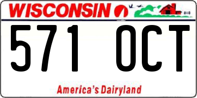 WI license plate 571OCT