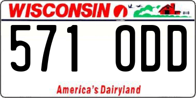 WI license plate 571ODD