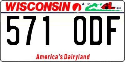 WI license plate 571ODF