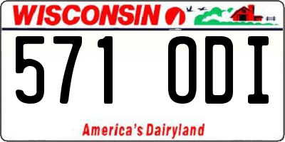 WI license plate 571ODI