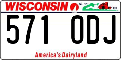 WI license plate 571ODJ