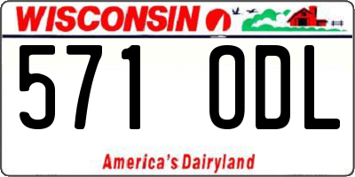 WI license plate 571ODL