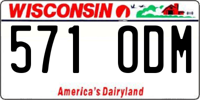 WI license plate 571ODM