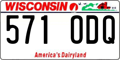 WI license plate 571ODQ