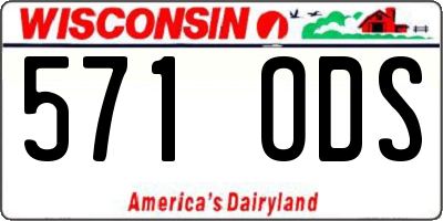 WI license plate 571ODS