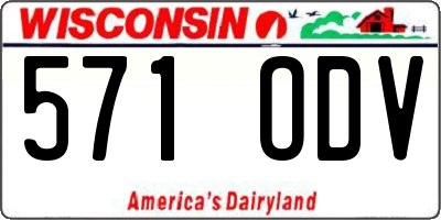 WI license plate 571ODV
