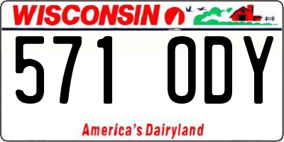 WI license plate 571ODY