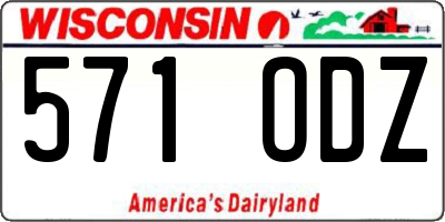WI license plate 571ODZ