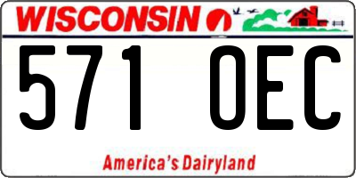 WI license plate 571OEC