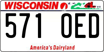 WI license plate 571OED