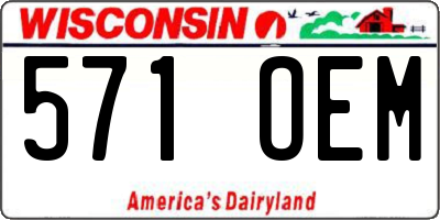 WI license plate 571OEM