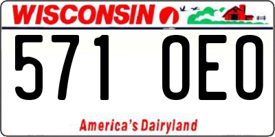 WI license plate 571OEO