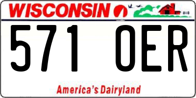 WI license plate 571OER