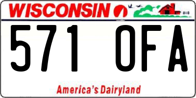 WI license plate 571OFA