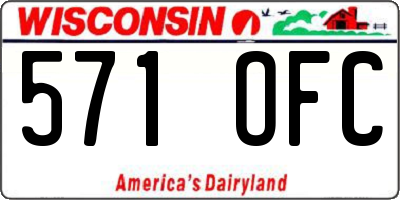 WI license plate 571OFC