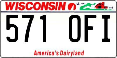 WI license plate 571OFI