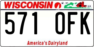WI license plate 571OFK