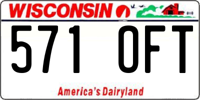 WI license plate 571OFT