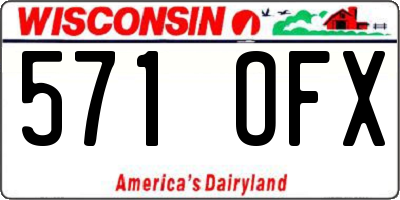WI license plate 571OFX