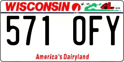 WI license plate 571OFY