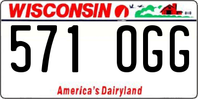 WI license plate 571OGG