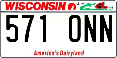 WI license plate 571ONN