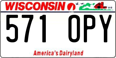 WI license plate 571OPY
