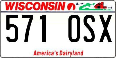 WI license plate 571OSX