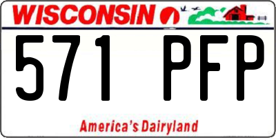 WI license plate 571PFP