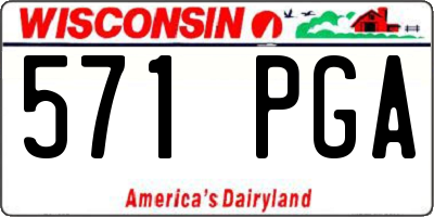 WI license plate 571PGA