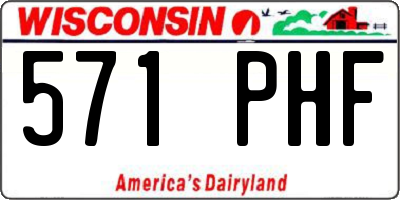 WI license plate 571PHF