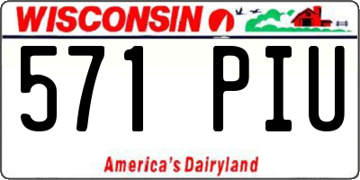 WI license plate 571PIU