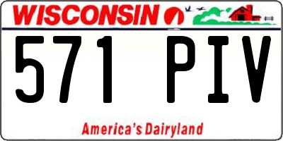 WI license plate 571PIV
