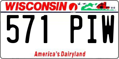 WI license plate 571PIW