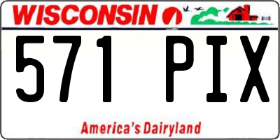 WI license plate 571PIX