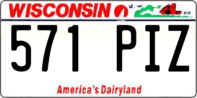 WI license plate 571PIZ