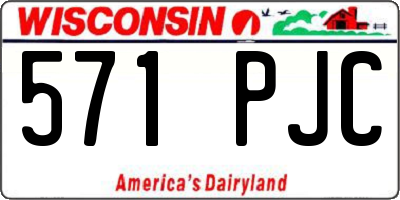 WI license plate 571PJC